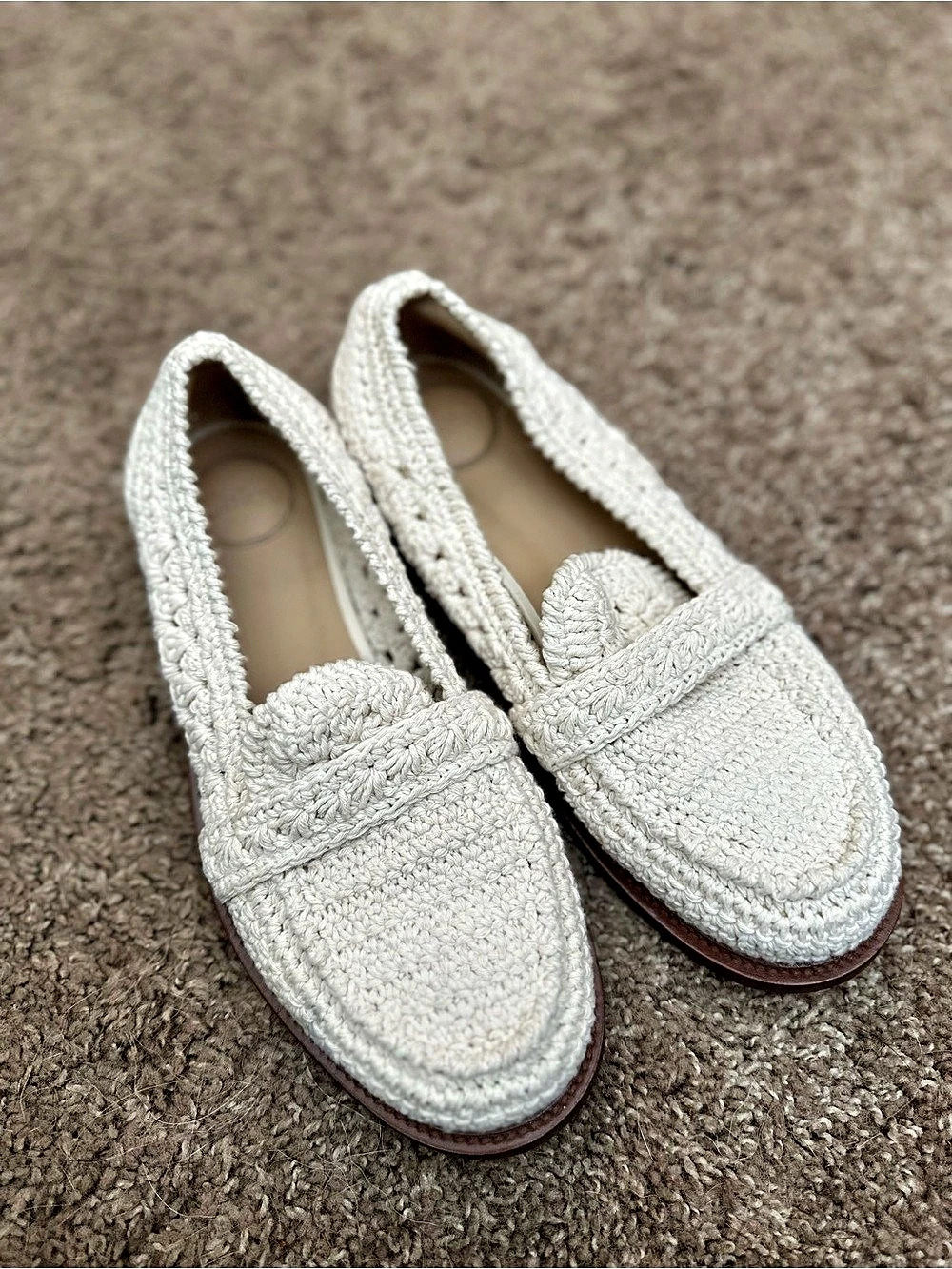 Chloé Kayla crocheted loafers Cream